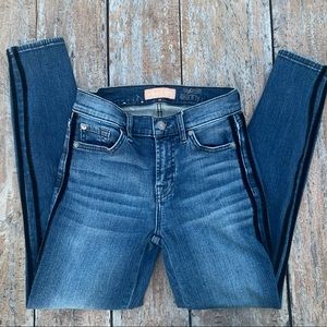 7 For All Mankind Black Label Dark Wash Stripes Jeans